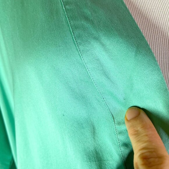 Victoria's Secret One Size Silk Short Robe Seafoam Green *Flaw - Picture 5 of 15